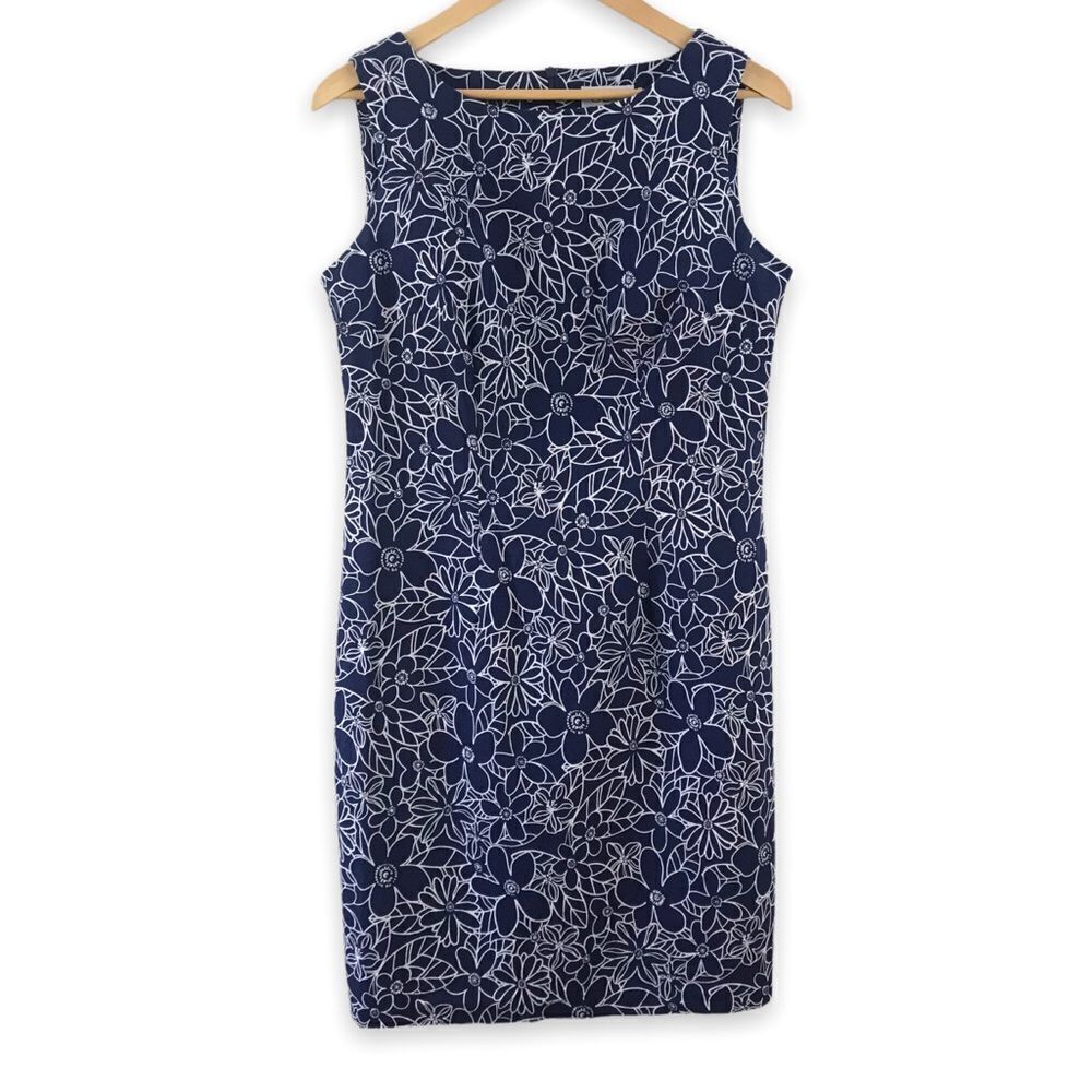 CDC vintage navy print sleeveless mini dress‎